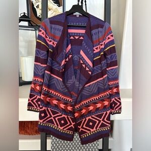 Smartwool Camp House Wrap Wool Sweater in Berry Colors Size Large